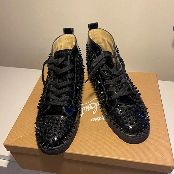 Louis Vuitton Shoes Christian Louboutinblack Louis Spikes